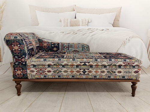 Upholstered chaise lounge - upholstered, blue